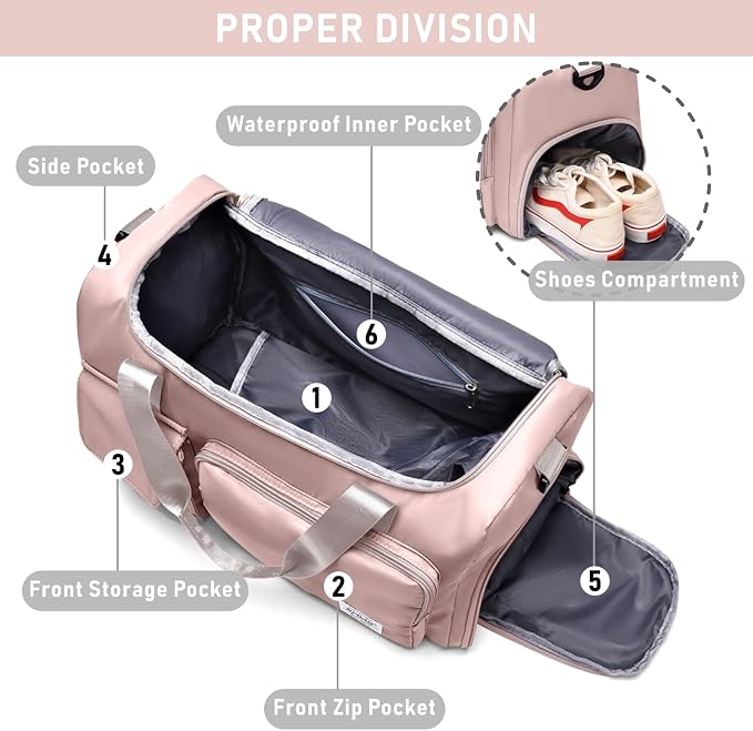 NPBAG Women Travel Duffel, Gym Workout Overnight Bag, Mommy Hospital Bag - Image 4