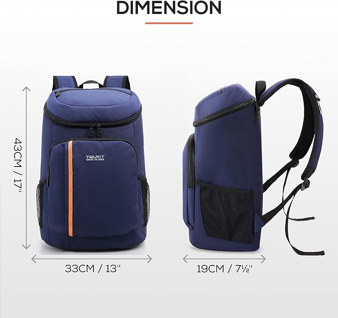 TOURIT Cooler Backpack 30 Cans Lightweight Insulated Backpack Cooler Leak-Proof - Image 2