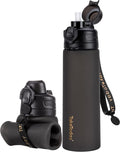 TakeToday Collapsible Water Bottles 20oz, Leak Proof, Foldable Silicone Travel by TAKETODAY