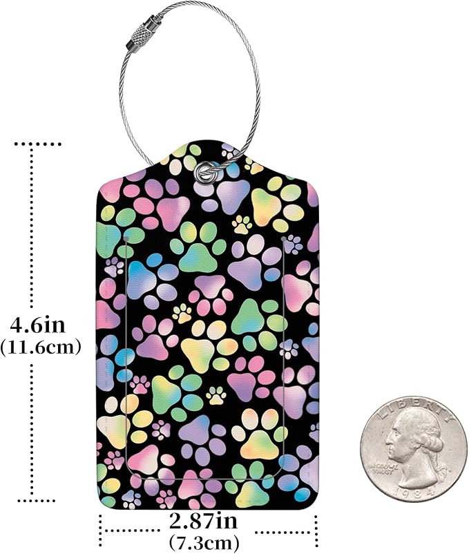 2 Pcs Luggage Tags for Suitcase, Cute Unique PU Leather Travel Bag Tag - Image 2