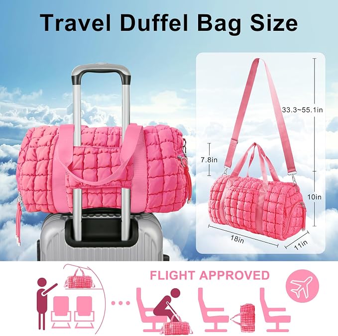 Quilted Travel Duffle Bag Gym Bag - Image 2