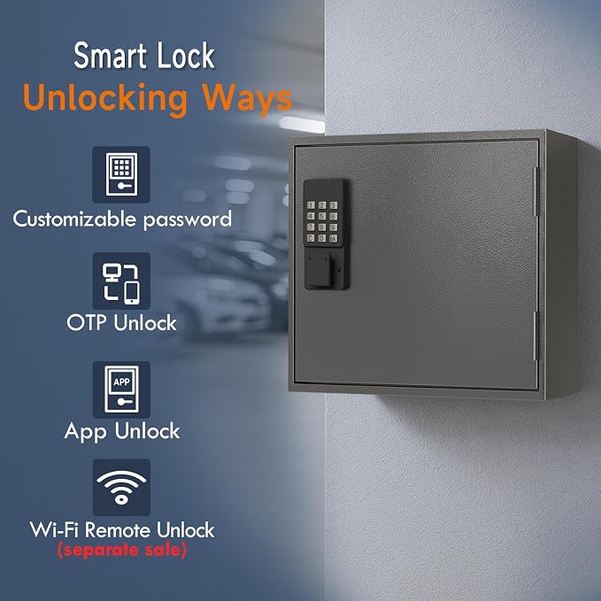 WeHere Smart Key Lock Box, Wall Mounted Key Cabinet - Image 3