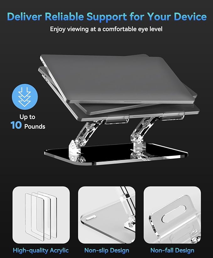 Adjustable Foldable Laptop Stand, Portable Ergonomic Computer Stand - Image 6