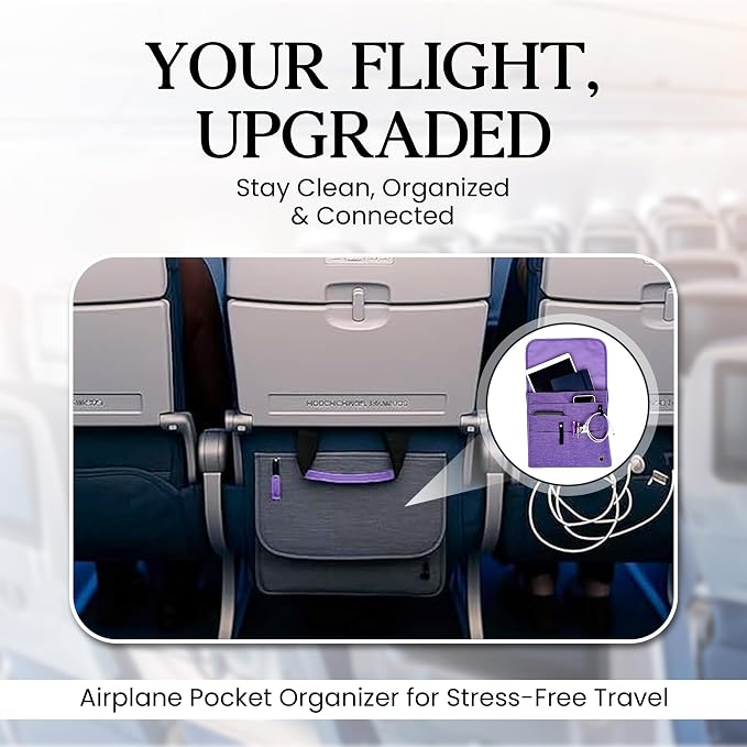 SO~MINE Airplane Pocket Organizer | Tray Table Cover | In Flight Seat Back - Image 2