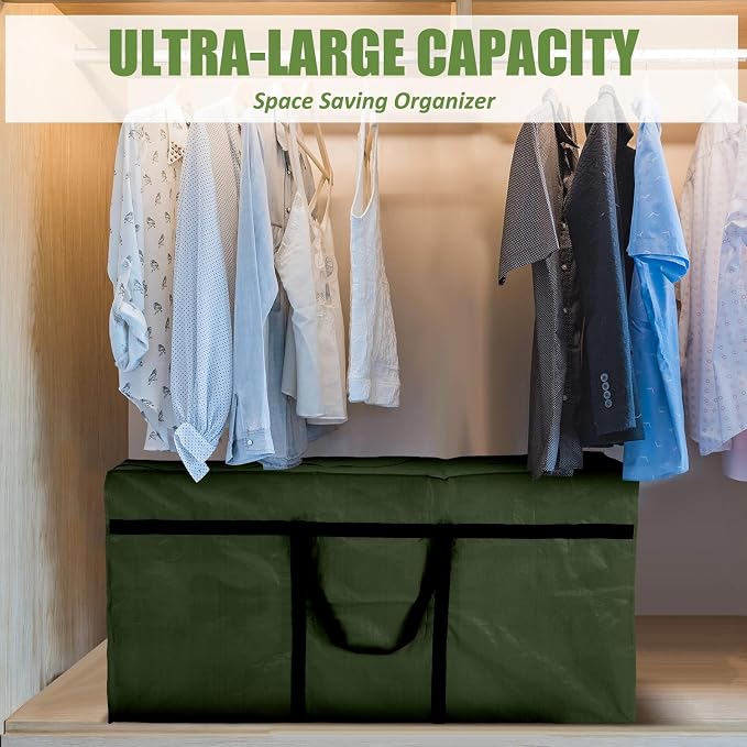 4 Pcs Large Moving Bags with Zipper and Handles Foldable Storage Duffle Bags - Image 4