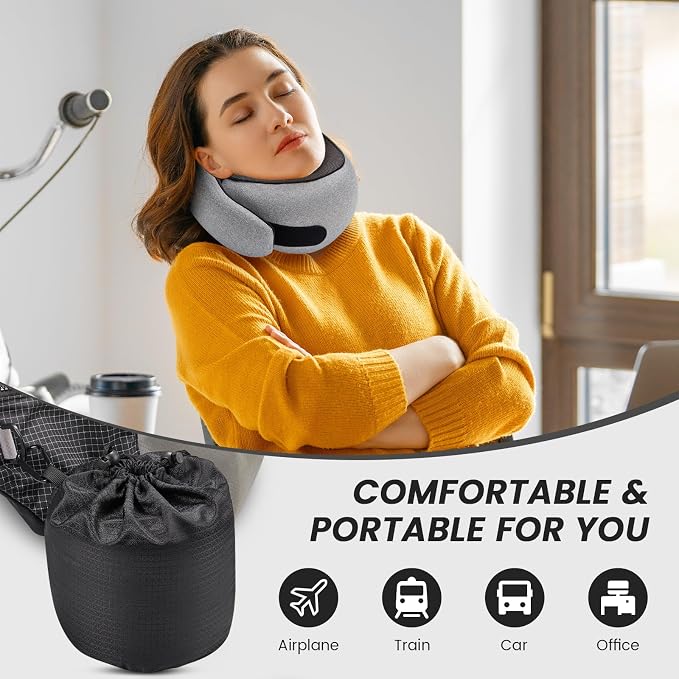 Travel Neck Pillows, 100% Memory Foam Filling, Travel Pillows - Image 3