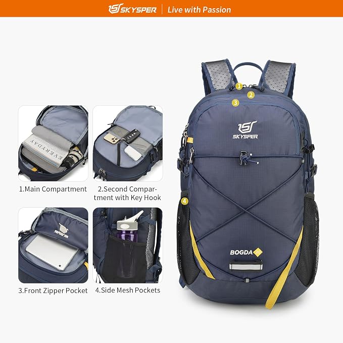 SKYSPER Small Hiking Daypack, 20L Lightweight Travel Backpacks Day Hike Pack - Image 5