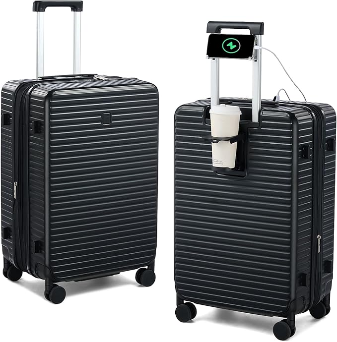 Hard Shell Suitcases Travel Expandable Luggage, 24 Inch Check in Luggage by HanTrip