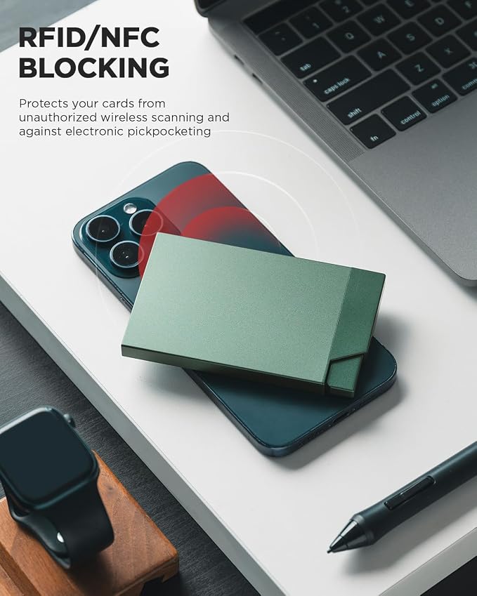 VULKIT Pop up Card Holder Minimalist Credit Card Holder RFID Blocking Slim - Image 4