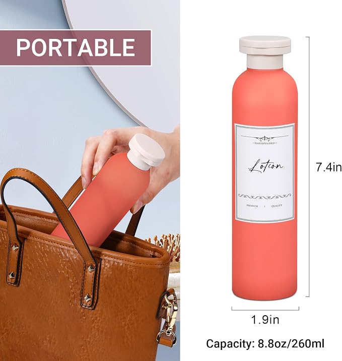 Travel Shampoo Bottle, Empty Plastic Squeeze Bottles 8.8oz - Image 4