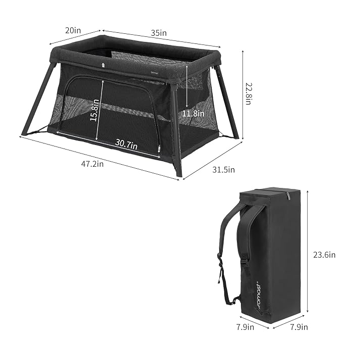 2 in 1 Portable Travel Crib for Toddler, Foldable Crib for Baby, Lightweight - Image 2