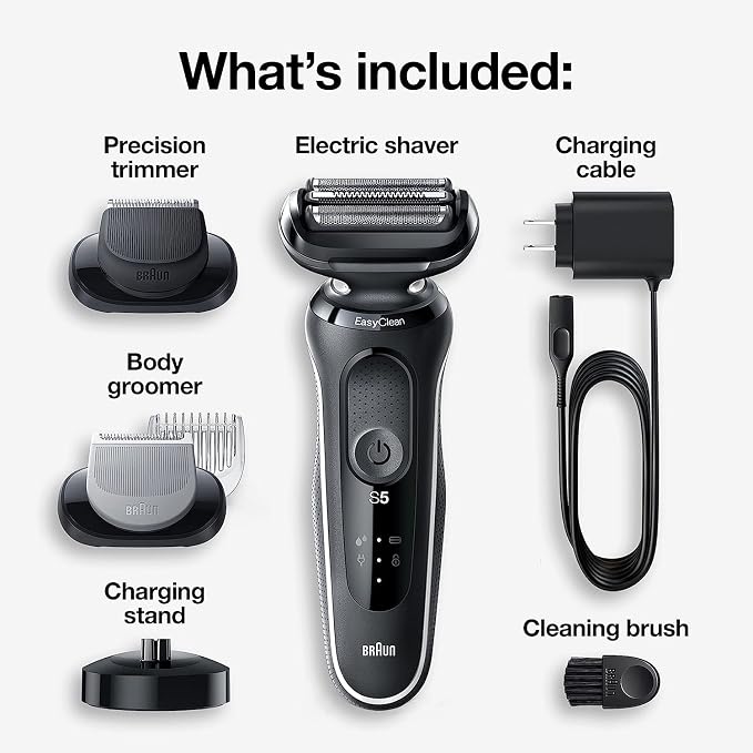 Braun Electric Razor for Men, Waterproof Foil Shaver, Series 5 5050cs, Wet & - Image 3