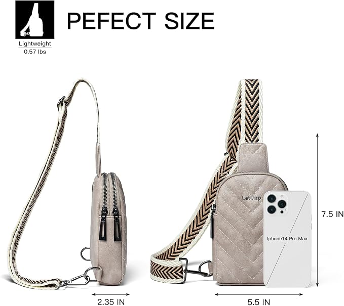 7L Sling Bag for Women Men Leather Small Sling Backpack Daypack Anti Theft - Image 5