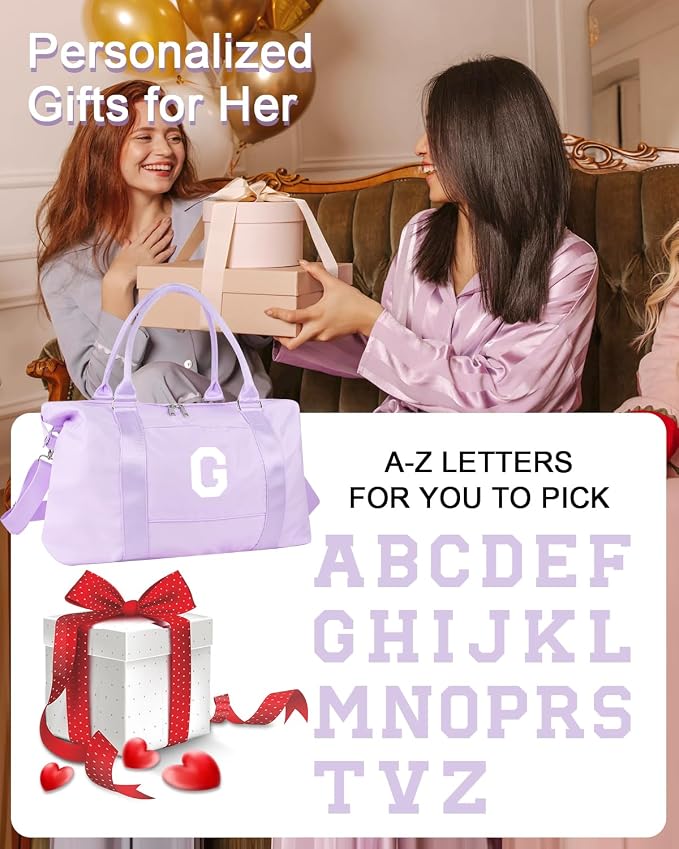 Daughter Niece Gifts for Teen Girl Kids, Initial Travel Duffel Bag Sports Gym - Image 6
