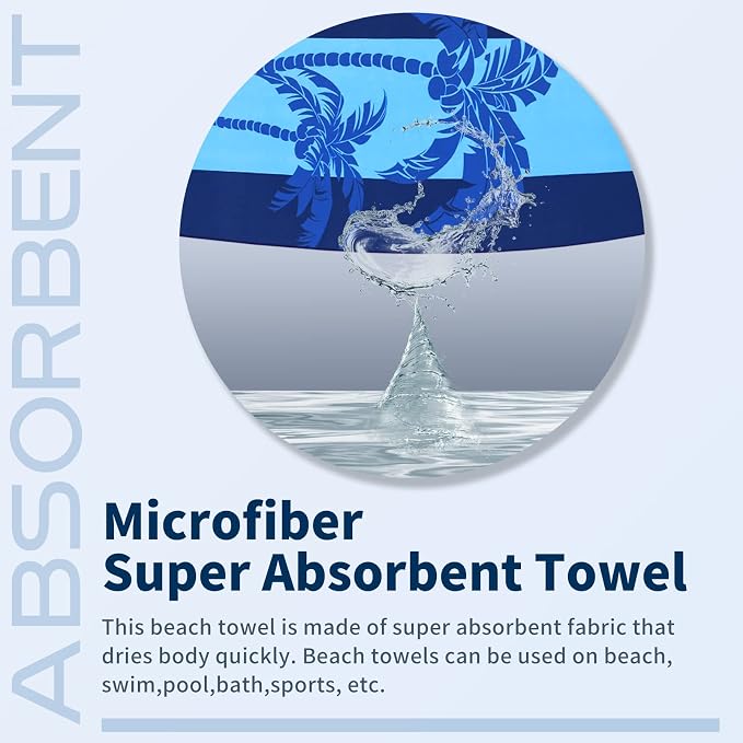 6 Pack Lightweight Thin Beach Towel Oversized 71"x32" Big Extra Large - Image 6