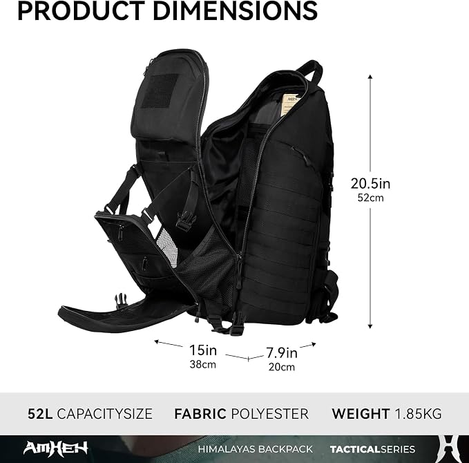 52L Tactical Backpack Military Molle Assault Pack - Image 2
