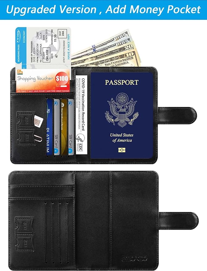 Passport Holder Cover Wallet RFID Blocking Leather Card Case Travel Accessories - Image 4