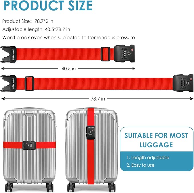 Travel Inspira Luggage Straps for Suitcases - Image 3