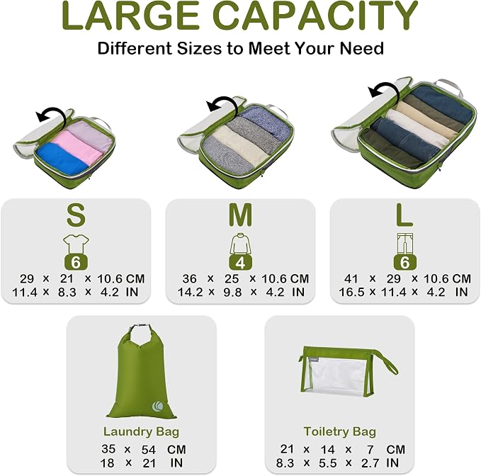 Cipway Compression Packing Cubes, See Through Mesh Luggage Organizer Bags - Image 4