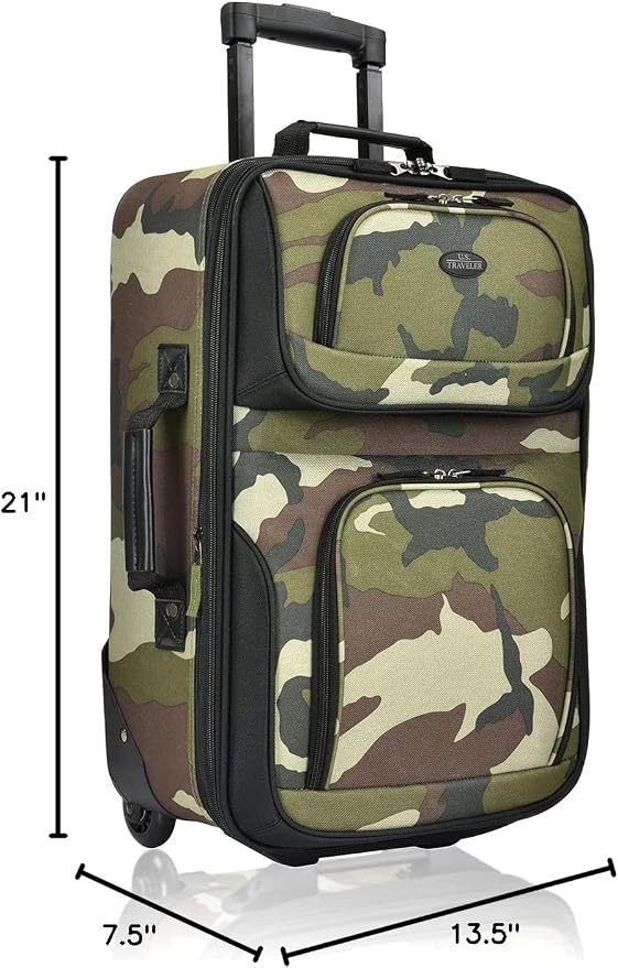 U.S. Traveler Lightweight Rolling 20" Carry On Luggage Softside Suitcase - Image 9