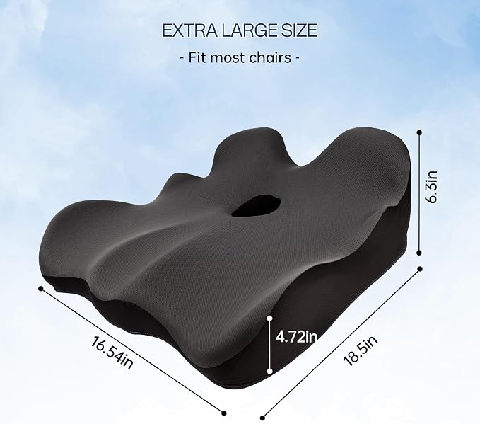 Seat Cushion, X-Large Memory Foam Office Chair Cushion, - Image 2