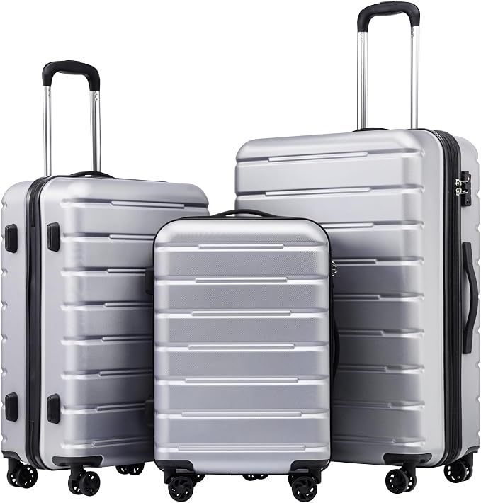 Coolife Luggage Suitcase Carry-on Spinner TSA Lock USB Port Expandable by COOLIFE