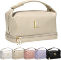Bridal Gifts, Travel Makeup Bag, Personalized Double Layer Cosmetic Toiletry by Vogewood
