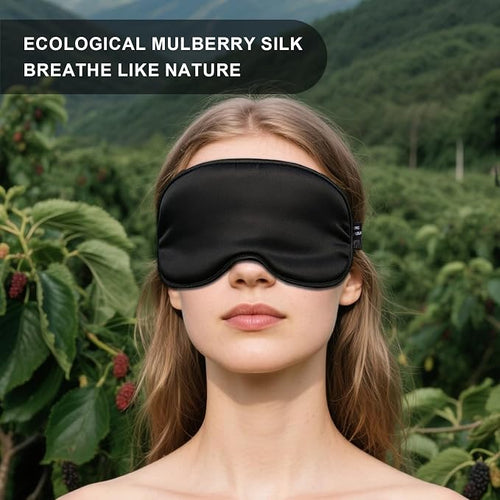 100% Mulberry Silk Sleep Mask, Ultra-Soft Light Blocking Eye Cover - Image 2