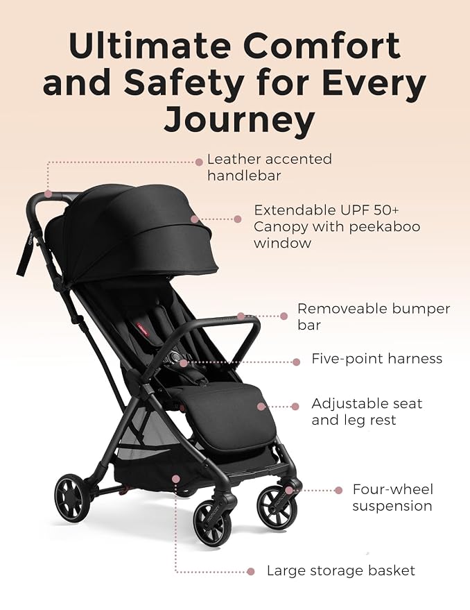 Momcozy ClickGo Lightweight Stroller, Compact Travel Stroller - Image 5