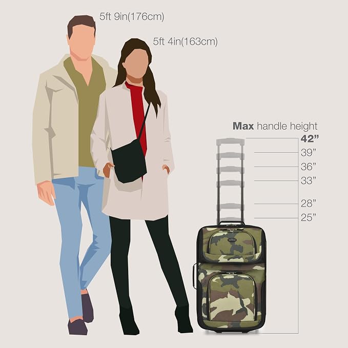 U.S. Traveler Rio Rugged Fabric Expandable Carry-on Luggage, Rolling Suitcase - Image 6