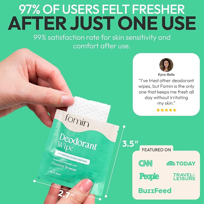FOMIN Acidified Travel Deodorant Wipes - Image 5