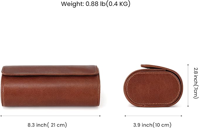 JOYIR Watch Roll for Travel, Genuine Leather Watch Case Organizer - Image 3