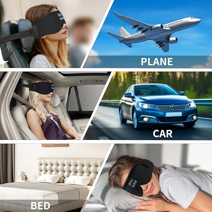 Joythink Sleep Headphones Headband Sleep Mask Eye Mask 3D Deep Bluetooth - Image 4
