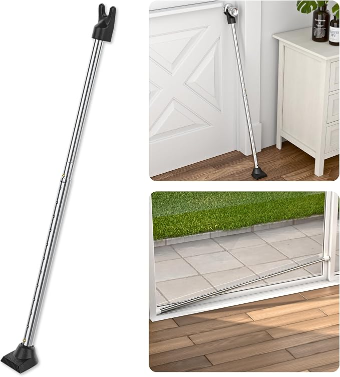 Door Security Bar, SECURITYMAN 2 in 1 Adjustable Door Stoppers Security Bar & by SECURITYMAN