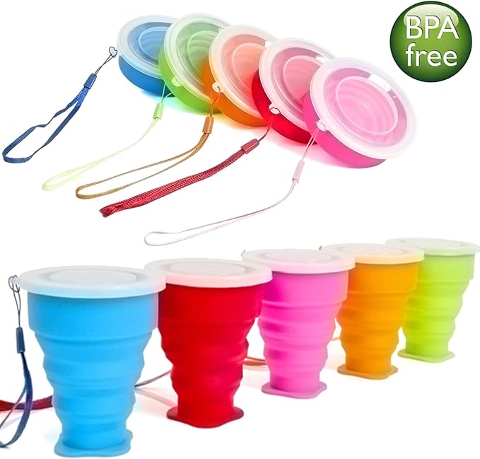 5 Pack Silicone Collapsible Cups - Image 8