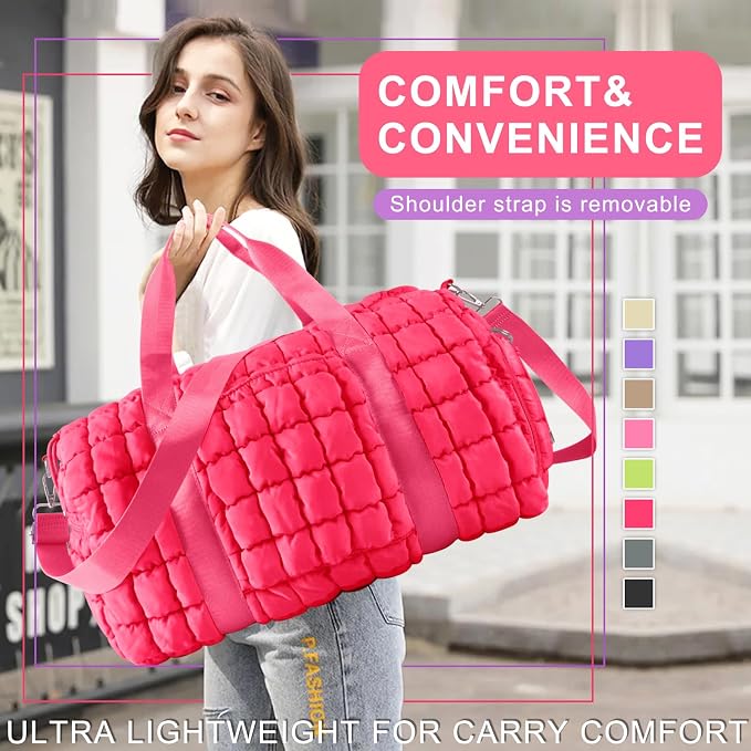 Quilted Travel Duffle Bag Gym Bag - Image 8