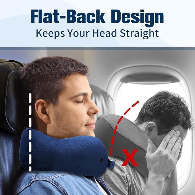 Neck Pillow for Traveling, Travel Pillows for Airplanes, 100% Pure Memory Foam - Image 4