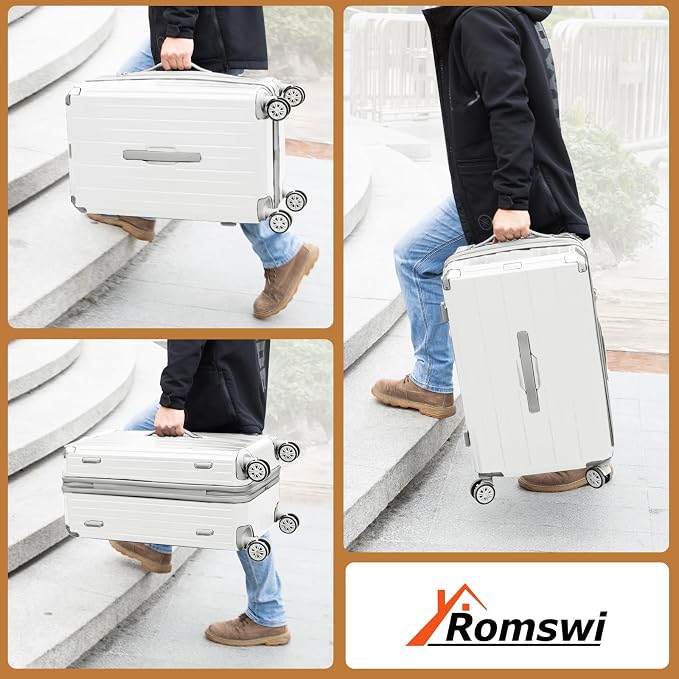Romswi Suitcase Set with TSA Lock Cup Holder, Hardside Spinner Suitcase with - Image 8