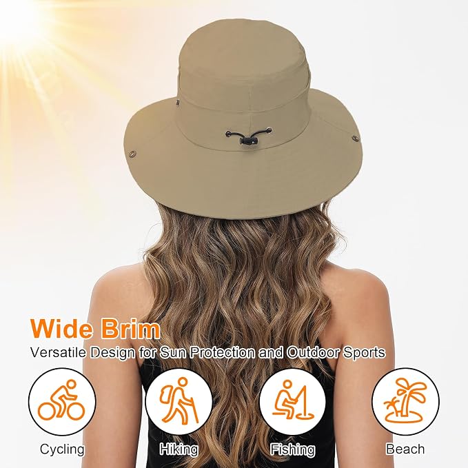 Sun Hats for Women Bucket Hat UV Protection Fishing Hat Wide Brim Safari Hats 2 - Image 4
