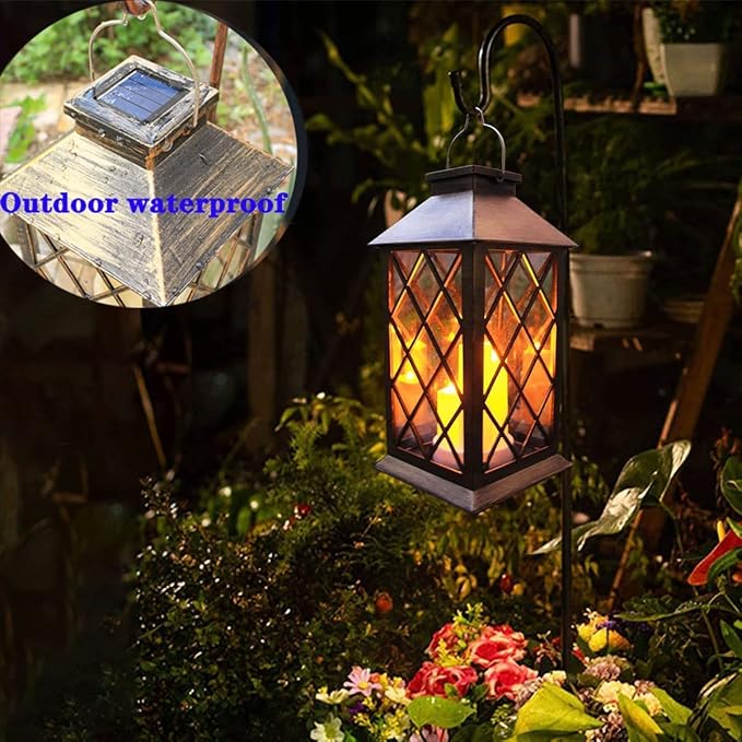 Solar Outdoor Lantern, Garden Hanging Waterproof Lanterns PVC Upgrade 3 LED - Image 6