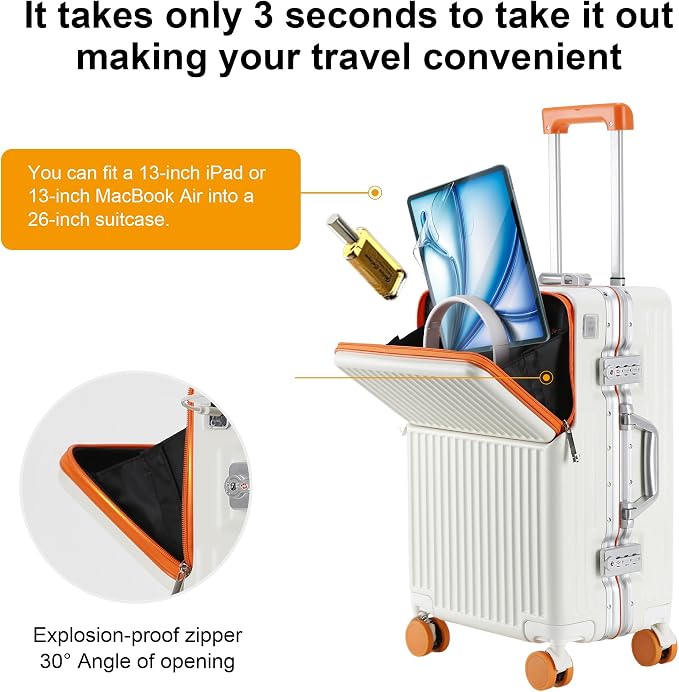 Hard Shell Luggage 26 Inch Travel Luggage, Carry-On Luggage Spinner TSA - Image 7