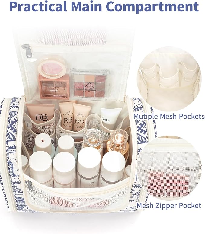 Narwey Hanging Toiletry Bag for Women Travel Makeup Bag Organizer Toiletries - Image 3