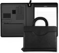 POPRUN Portfolio Binder with Zipper, Leather Padfolio Document Organizer with by POPRUN