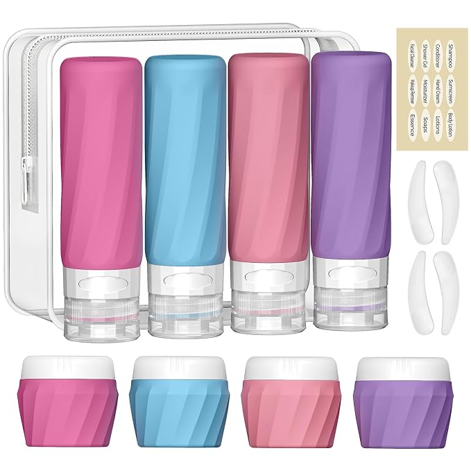 14pack Travel Bottles for Toiletries, TSA Approved Travel Size Toiletries by Silevoler