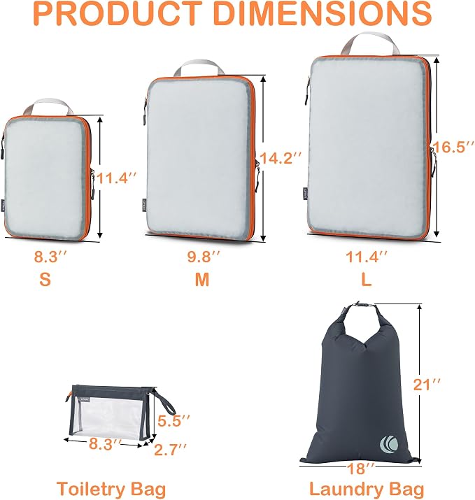 Cipway Compression Packing Cubes, See Through Mesh Luggage Organizer Bags - Image 4