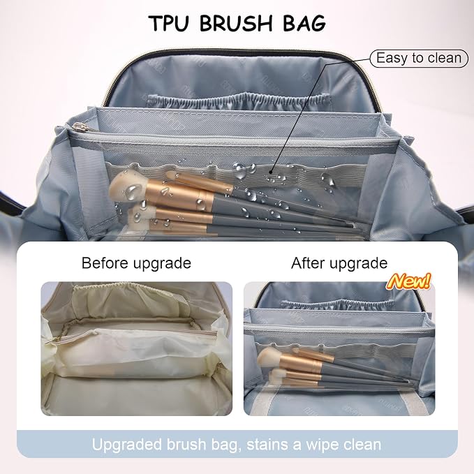 Travel Makeup Bags for Women Cosmetic Bag: Puffy Make up Bags Set of 3 - Image 5