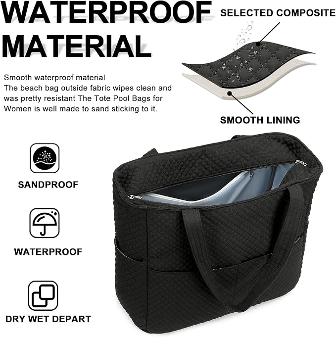 Beach Pool Bags Tote for Women Ladies Large Gym Tote Carry On Bag - Image 4