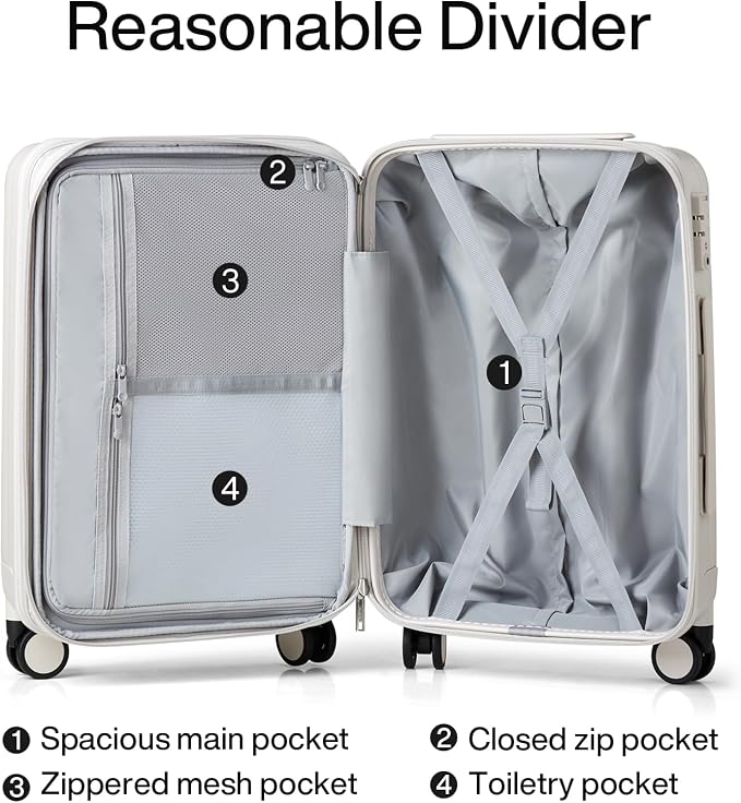 Hanke Expandable Hard Shell Luggage Sets 2 piece Carry On Luggage - Image 7
