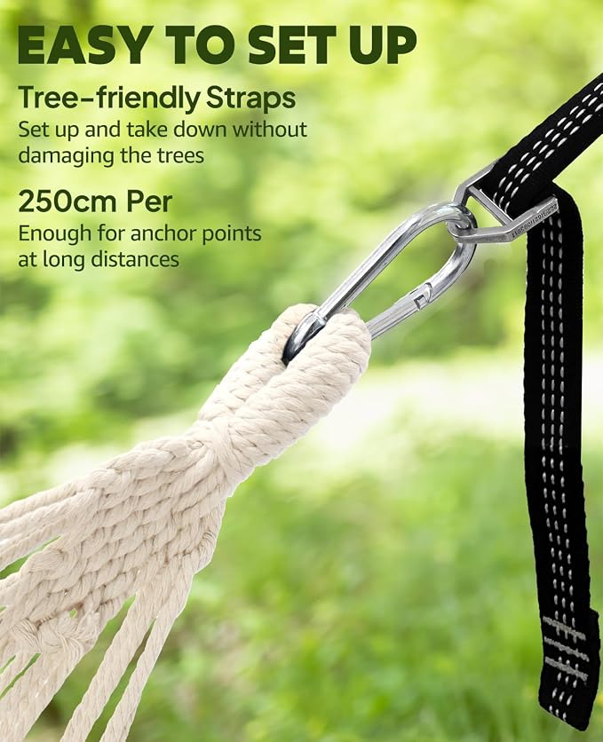 Chihee Cotton Hammock Large Soft Breathable Camping Hammock Holds Up to 660lbs - Image 4
