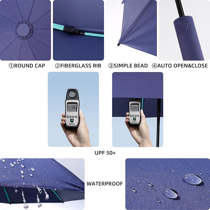 Folding Umbrella Anti-UV Compact Durable Folding Umbrella Auto Open Close - Image 8